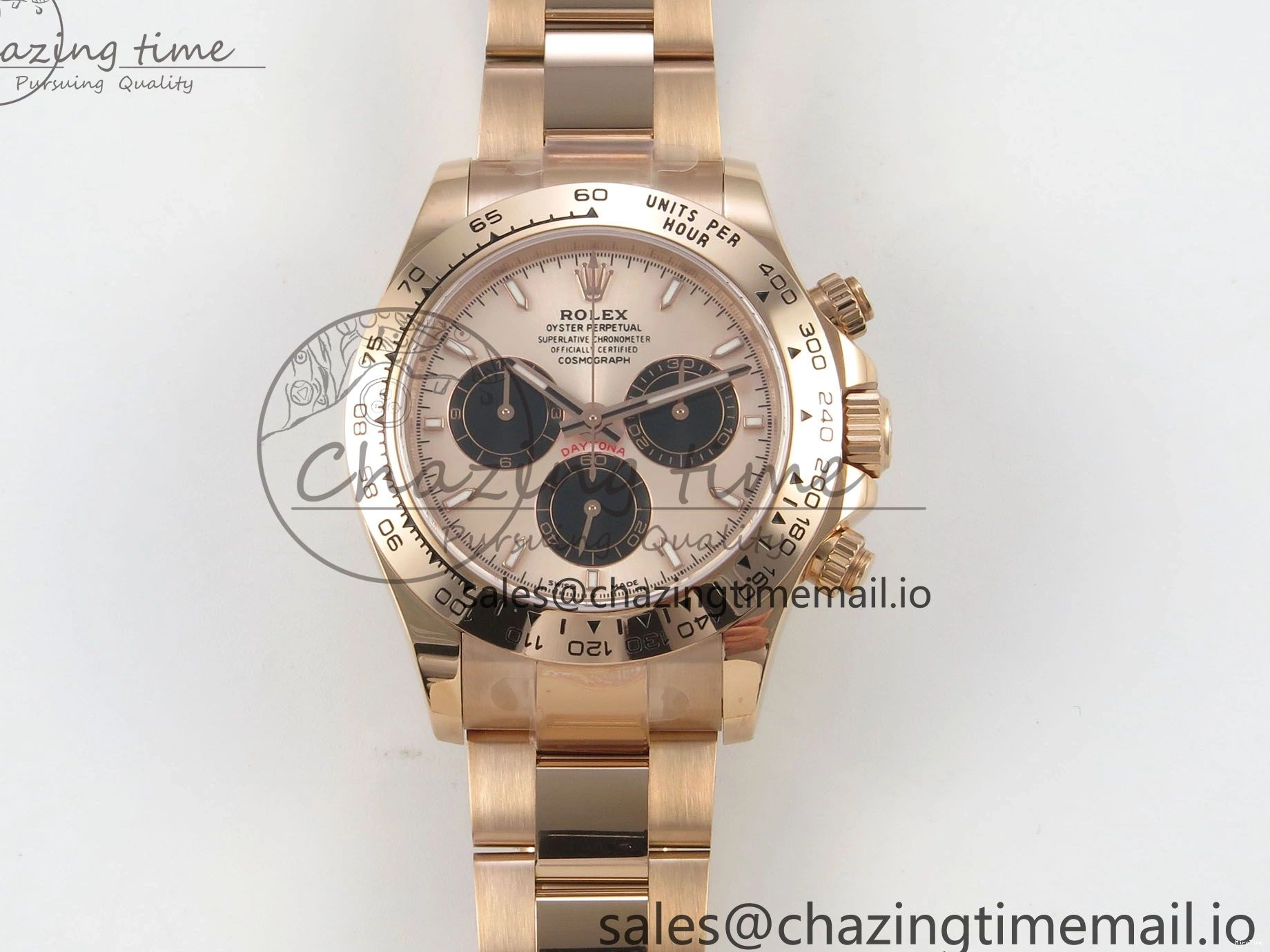 MiroTime 0130 WeatherProof Daytona 126505 RG Clean 1:1 Best Edition RG Champagne Stick Dial on RG Bracelet Super Clone DD 248